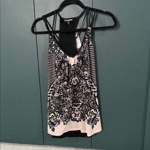 Express Black and Cream Patterned Camisole
